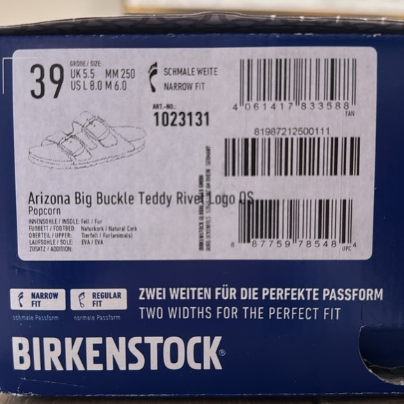 Birkenstock Arizona Teddy Big Buckle Yellow Shearling Sandals 39 Narrow - Picture 9 of 9